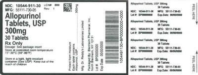 Label 300mg 30ct (Label Allopurinol Tabs 300mg Bpi(10544 911 30) Dr Reddys(55111 730 05) Rev1)